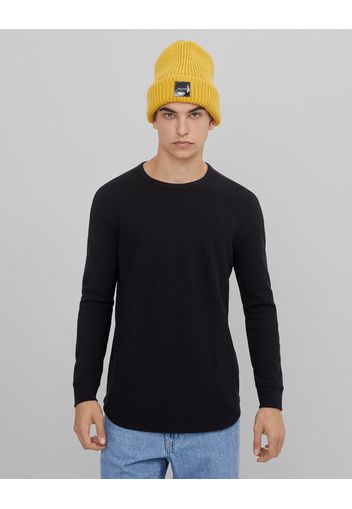 Bershka Maglia Con Collo Rotondo Uomo M Nero