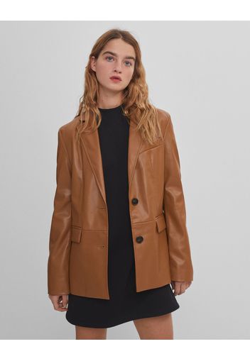 Bershka Blazer Effetto Pelle Donna S Camel