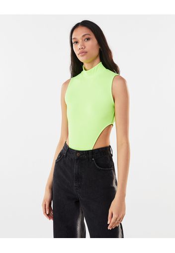 Bershka Body Collo Alto A Coste Donna Xl Verde