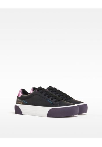 Bershka Sneakers Tallone A Contrasto Donna 35 Nero