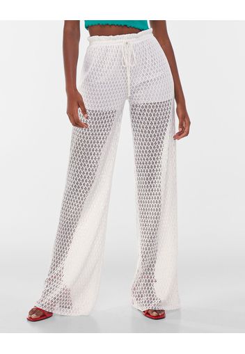 Bershka Pantaloni Flare All’uncinetto Donna L Bianco