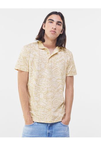 Bershka Polo A Maniche Corte Stampa Uomo S Camel