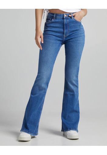 Bershka Jeans Flare Donna 36 (Eu 32) Azzurro