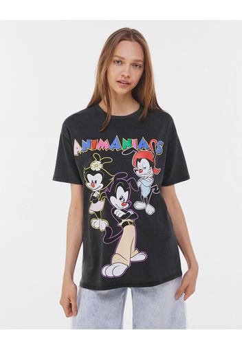 Bershka Maglietta A Maniche Corte Animaniacs Donna L Grigio