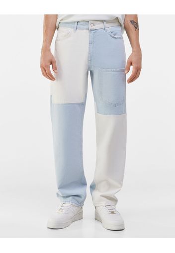 Bershka Jeans Due Colori Uomo 52 (Eu 46) Azzurro Chiaro