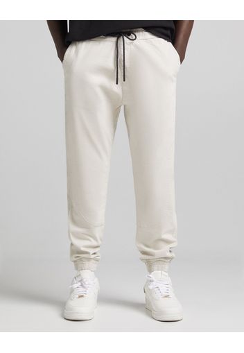 Bershka Pantaloni Cotone Jogger Uomo S Sabbia