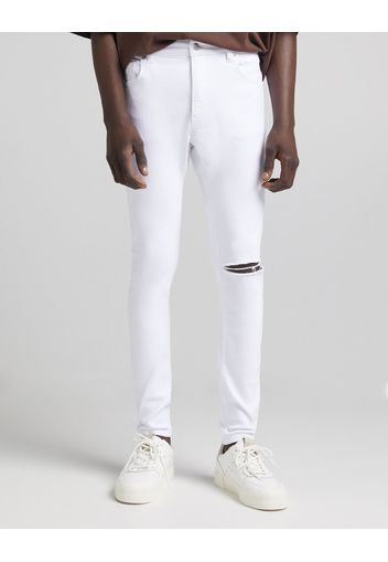 Bershka Jeans Super Skinny Uomo 40 (Eu 34) Bianco