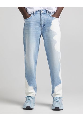 Bershka Jeans Straight Vintage Uomo 40 (Eu 34) Azzurro Chiaro