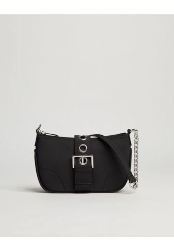 Bershka Borsa Nylon Fibbia E Occhielli Donna Nero