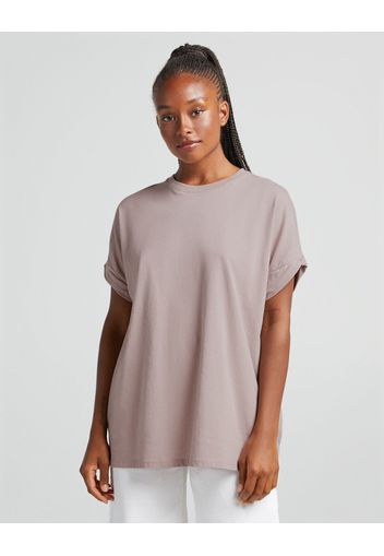 Bershka Maglietta Maniche Corte Oversize Donna L Grigio