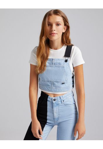 Bershka Top In Denim Due Colori Donna S Azzurro Lavato