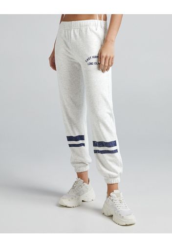 Bershka Pantaloni Jogger In Felpa Low Waist Donna 10-12 Grigio