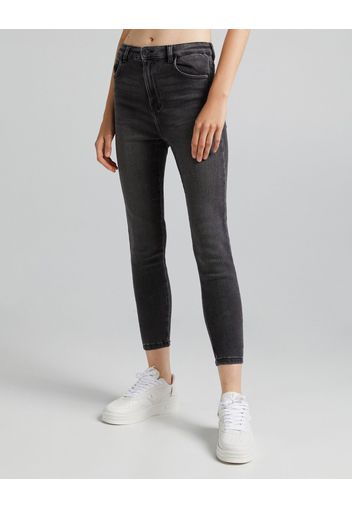 Bershka Pantaloni Twill Skinny Donna 46 (Eu 42) Nero