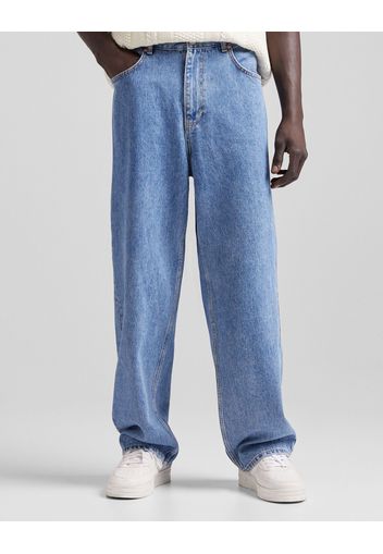 Bershka Jeans Baggy Uomo 48 (Eu 42) Azzurro Lavato