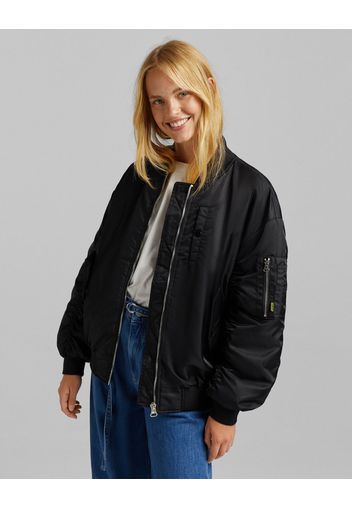 Bershka Giubbotto Bomber Nylon Donna M Nero