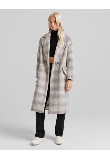 Bershka Cappotto Effetto Lana Spalla Bassa Donna M Sabbia