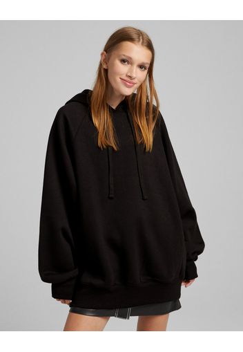 Bershka Felpa Cappuccio Oversize Donna Xl Nero