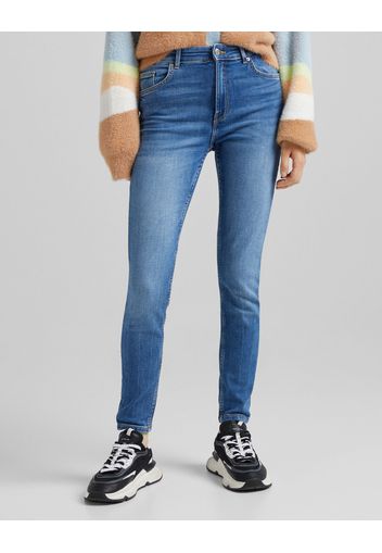 Bershka Jeans Skinny High Waist Donna 48 (Eu 44) Azzurro