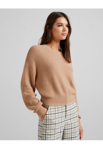 Bershka Pullover Con Collo Rotondo Donna L Camel