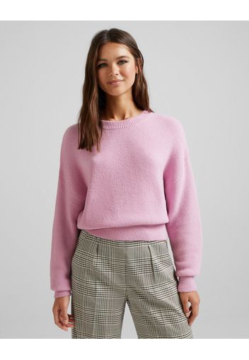 Bershka Pullover Con Collo Rotondo Donna M Fucsia