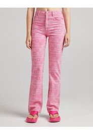 Bershka Pantaloni Straight Stampa Donna 42 (Eu 38) Rosa