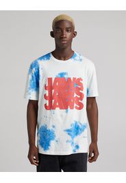 Bershka Maglietta Extra Loose Fit Jaws Uomo Xl Azzurro