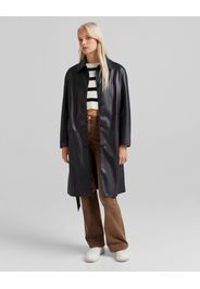 Bershka Trench Effetto Pelle Donna S Nero