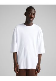 Bershka Maglietta Oversize Maniche A 3/4 Uomo M Bianco