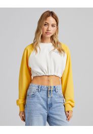 Bershka Felpa Cropped Stampa Stopper Donna L Mostarda