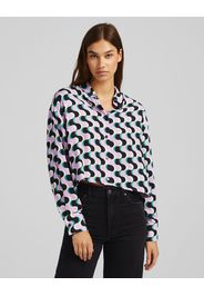 Bershka Camicia Maniche Lunghe Stampa Rétro Donna M Viola