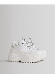 Bershka Sneaker Con Plateau Dettagli Grafici Donna 41 Bianco