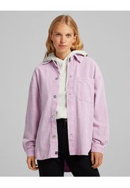 Bershka Camicia Velluto A Costine Donna L Viola