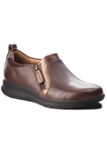 Scarpe basse CLARKS - Un Adorn Zip 261370214  Dark Brown Combi