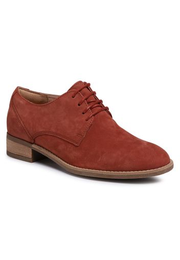 Oxfordy CLARKS - Netley Bloom 261407834 Rust Nubuck