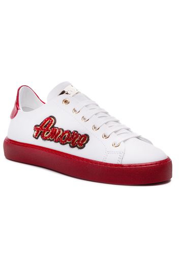 Sneakers STOKTON - 764-D Vitello Bianco/Acc Rosso