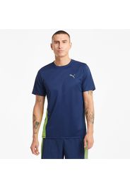 T-Shirt da running a maniche corte Favourite uomo, Blu/Giallo, Taglia Grande | PUMA