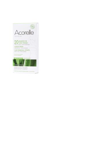 Acorelle strisce depilatorie pronte all'uso per ascelle e zona bikini - aloe vera e cera d'api - 20 strisce