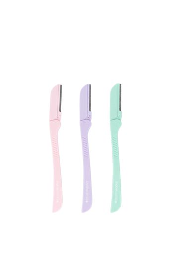 Brushworks Precision Eyebrow Razor - Pastel (Pack of 3)