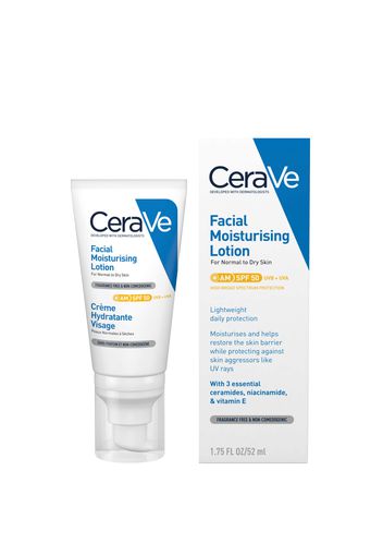 CeraVe AM Facial Moisturising Lotion SPF50 for Normal to Dry Skin 52ml