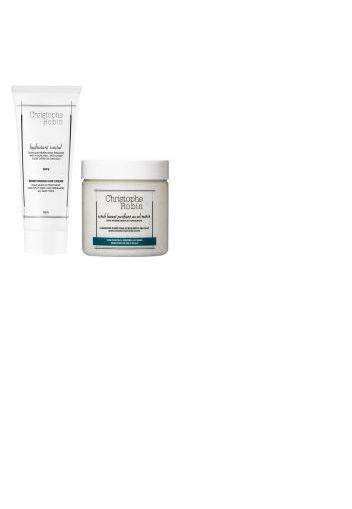 Christophe Robin Cleansing Purifying Sea Salt Scrub (250ml) e Crema Idratante Capelli (100 ml)