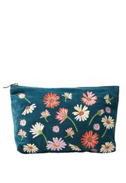 Elizabeth Scarlett Wildflower Rich Blue Velvet Everyday Pouch