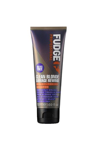 Fudge Professional Clean Blonde Everyday Violet Damage Rewind Purple Shampoo 50ml