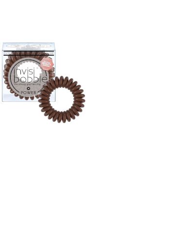 invisibobble Power Strong Hold Hair Ties - Pretzel Brown (Pack of 3)