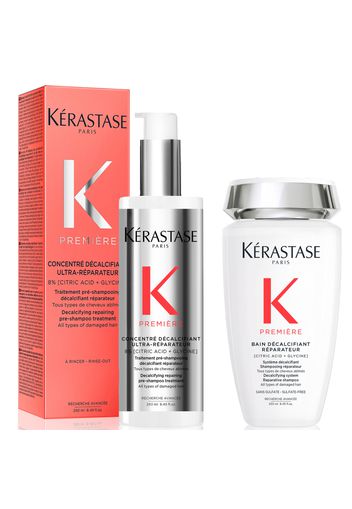 Kérastase Première Decalcifying Repairing Pre-Shampoo and Shampoo for Damaged Hair with Pure Citric Acid and Glycine