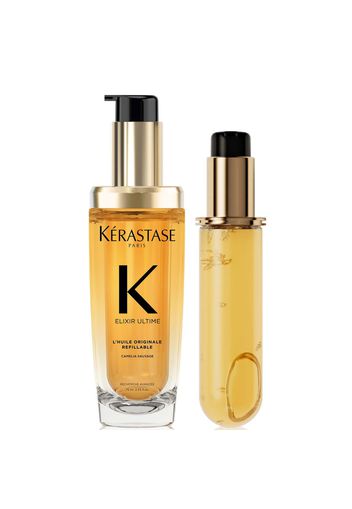 Kérastase Elixir Ultime L'Huile Originale Hair Oil 75ml for All Hair Types with 75ml Refill Bundle