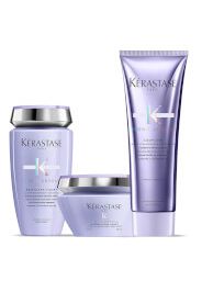 Kérastase Blond Absolu Ultra Violet trio shampoo, maschera e balsamo neutralizzanti per capelli biondi e grigi