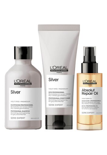 L'Oréal Professionnel Silver Shampoo, Conditioner and Oil Trio