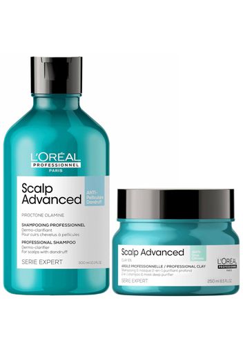 L'Oréal Professionnel Serié Expert Scalp Advanced Anti-Dandruff Shampoo and Mask Routine for Oily Dandruff Hair