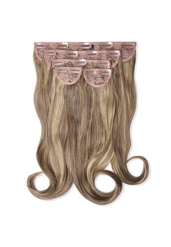 LullaBellz Super Thick 16  5 Piece Blow Dry Wavy Clip In Extensions (Various Shades) - Mellow Brown