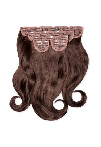 LullaBellz Super Thick 16  5 Piece Blow Dry Wavy Clip In Extensions (Various Shades) - Chestnut